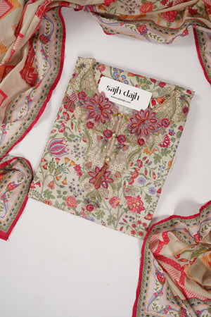 Rozi  - Emboridery Lawn  Outfit with Dupatta - Ready to Wear - SD342