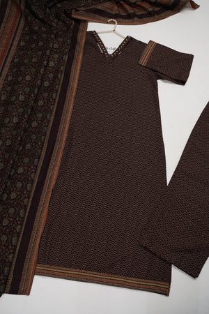 Bin Saeed Originals  - Exclusive Khaddar Outfit with  Shawl - Ready to Wear SD615