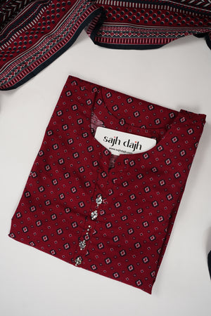Bin Saeed Originals  - Exclusive Khaddar Outfit with  Shawl - Ready to Wear SD617