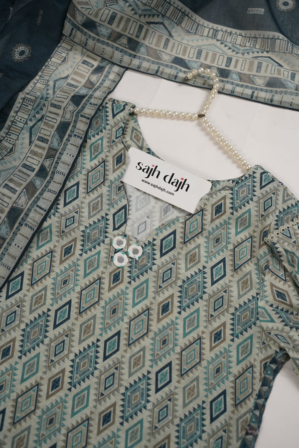 Bin Saeed Originals - Exclusive Lawn Outfit with Dupatta - Ready to Wear - MC322- Eid Volume 5