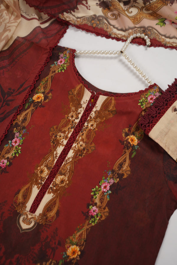 Rozi  - Exclusive Lawn  Outfit with Dupatta - Ready to Wear - SD368
