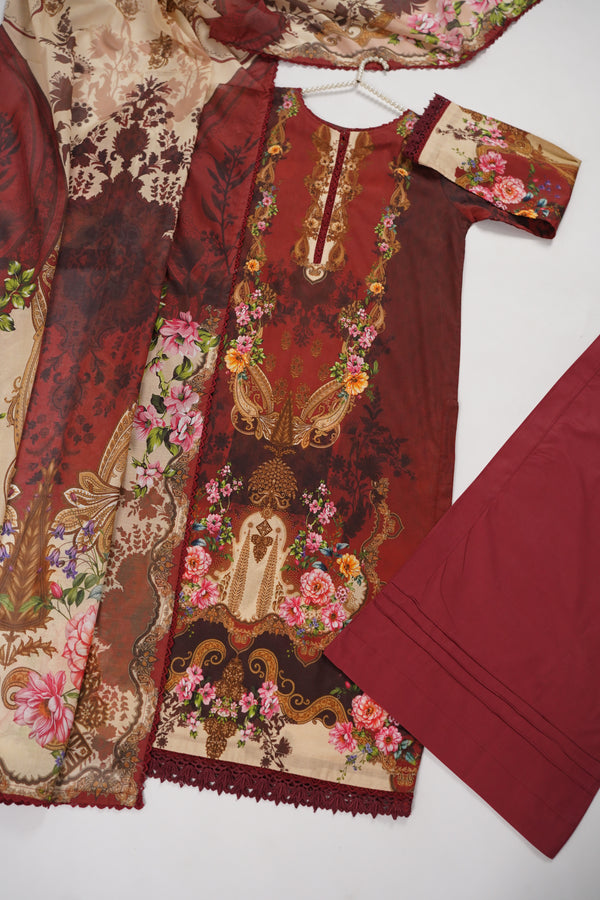 Rozi  - Exclusive Lawn  Outfit with Dupatta - Ready to Wear - SD368