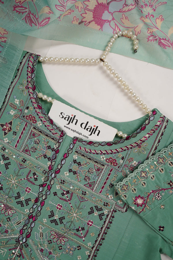 Rozi - Exclusive Cotton  Outfit with Dupatta - Ready to Wear - MC320- Eid Volume 5