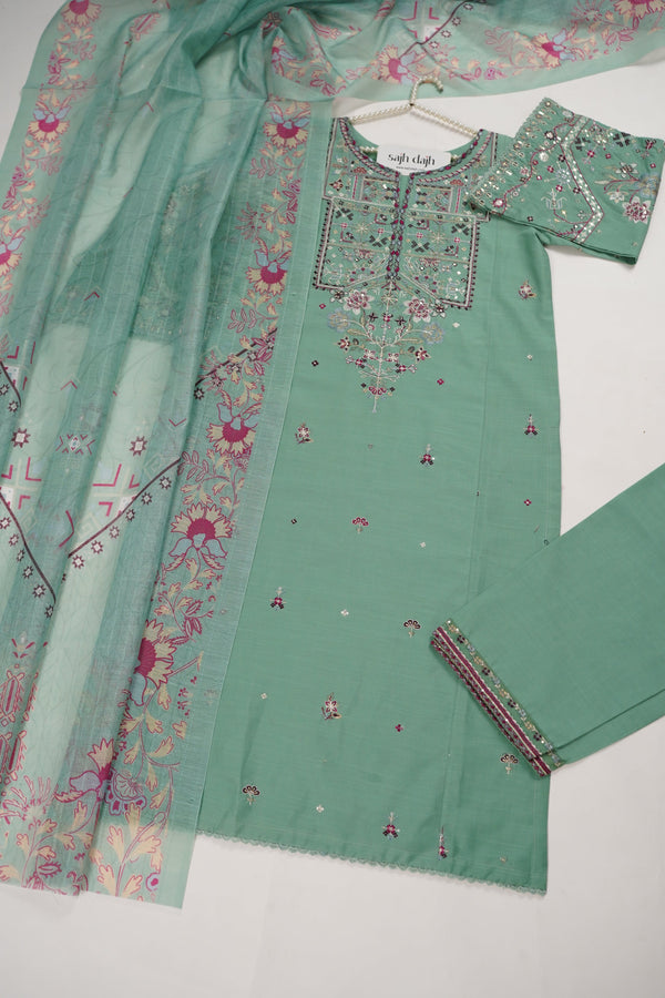 Rozi - Exclusive Cotton  Outfit with Dupatta - Ready to Wear - MC320- Eid Volume 5