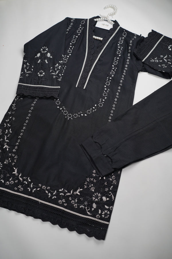 Muhazzib - Embroidered Khaddar with Trouser - Ready to Wear