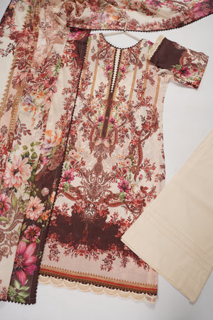 Rozi  - Exclusive Lawn  Outfit with Dupatta - Ready to Wear - SD374