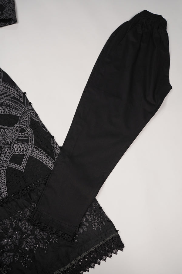 Maria B Inspired-Luxury Embroidered  cotton Lawn Outfit with Net Dupatta - Ready to Wear   PD075
