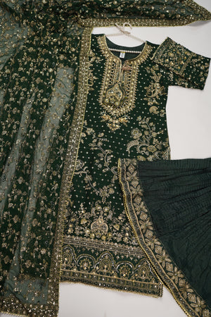 Husan e Jahan - Luxury Festive Collection with Crushed Sharara - Ready to Wear - SD-HEJ-V4-D8