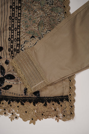 Maria B Inspired-Luxury Embroidered  cotton Lawn Outfit with Organza Dupatta - Ready to Wear PD074