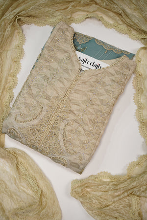 Maria B Inspired-Luxury Embroidered  cotton Lawn Outfit with Organza Dupatta - Ready to Wear  PD070