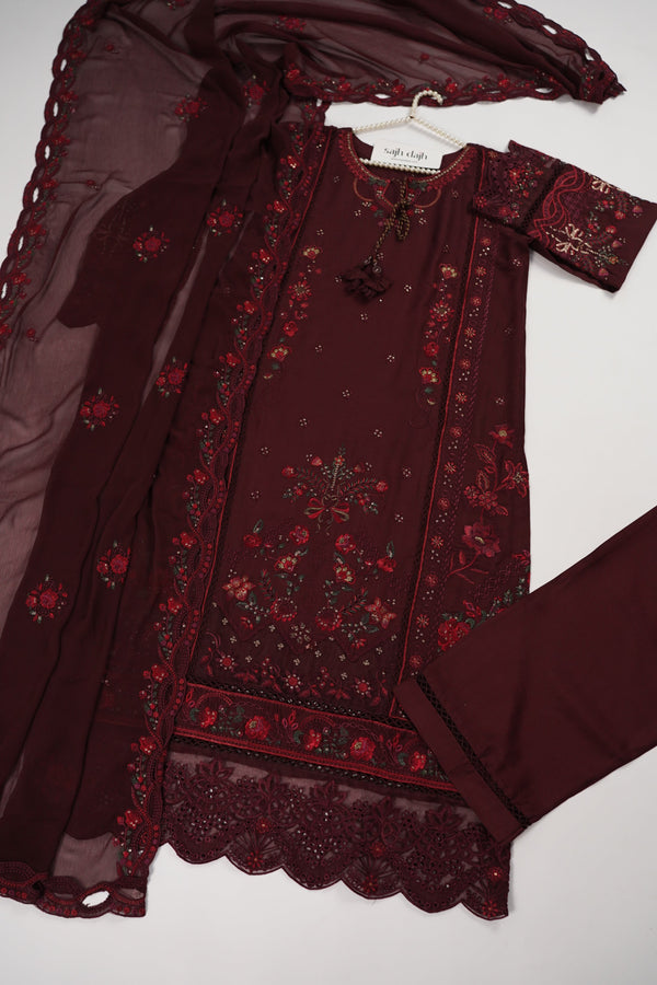 SadaBahar Originals - Chiffon Outfit with Chiffon Dupatta - Ready to Wear - MC353
