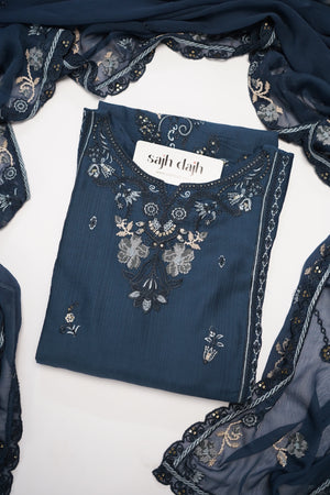 SadaBahar Originals- Chiffon Outfit with Chiffon Dupatta - Ready to Wear - MC354