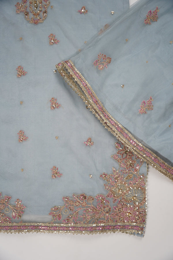 Tehwar - Luxury Organza Outfit with Organza Dupatta and Gharara - Ready to Wear SB240  - Eid Volume 1