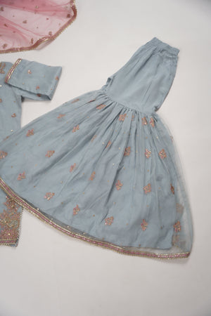 Tehwar - Luxury Organza Outfit with Organza Dupatta and Gharara - Ready to Wear SD240  - Eid Volume 1