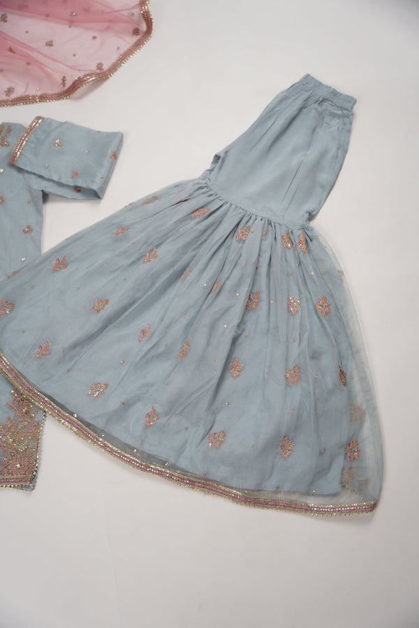 Tehwar - Luxury Organza Outfit with Organza Dupatta and Gharara - Ready to Wear SB240  - Eid Volume 1