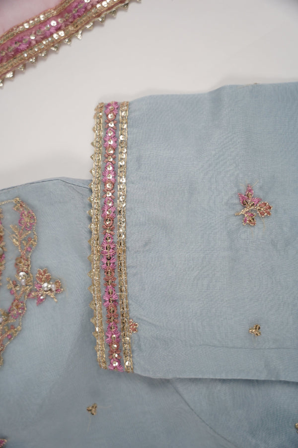 Tehwar - Luxury Organza Outfit with Organza Dupatta and Gharara - Ready to Wear SB240  - Eid Volume 1