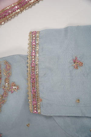 Tehwar - Luxury Organza Outfit with Organza Dupatta and Gharara - Ready to Wear SD240  - Eid Volume 1