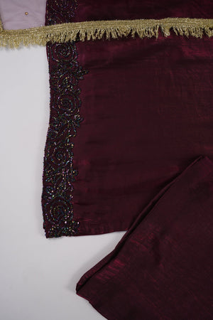Khaas - Luxury Sheesha Silk Outfit - Hand Work - Ready to Wear - SD357