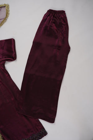 Khaas - Luxury Sheesha Silk Outfit - Hand Work - Ready to Wear - SD357