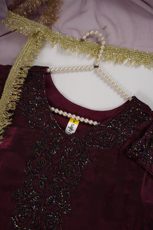 Khaas - Luxury Sheesha Silk Outfit - Hand Work - Ready to Wear - SD357