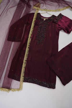 Khaas - Luxury Sheesha Silk Outfit - Hand Work - Ready to Wear - SD357
