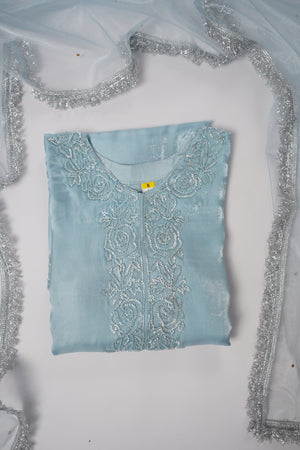 Khaas - Luxury Sheesha Silk Outfit - Hand Work - Ready to Wear MC358- Eid Volume 4