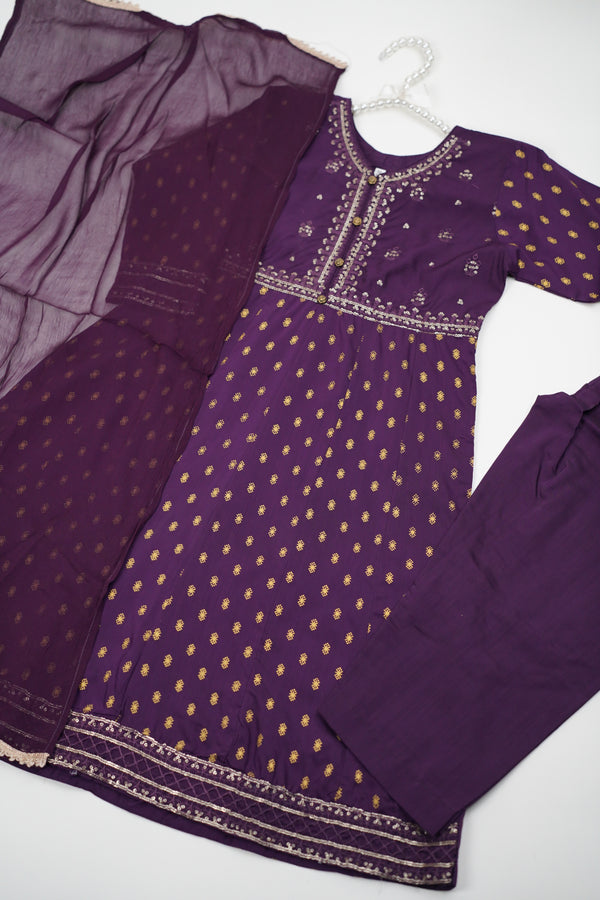 پیاری بیٹی - Kids Festive Collection Outfit with Trouser and Dupatta - Ready to Wear