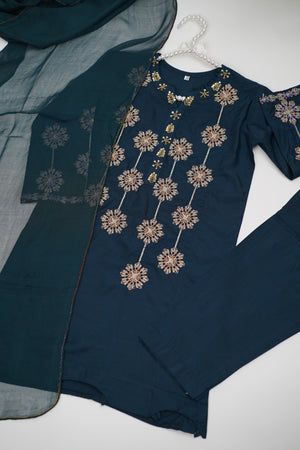 پیاری بیٹی - Kids Festive Collection Outfit with Trouser and Dupatta - Ready to Wear