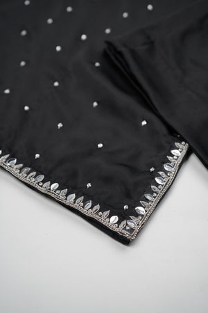 Khaas - Luxury Shamoz Silk Outfit with Chiffon Dupatta - Hand Embroidered - Ready to Wear - Eid25 - KHV1D2