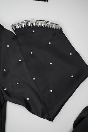 Khaas - Luxury Shamoz Silk Outfit with Chiffon Dupatta - Hand Embroidered - Ready to Wear - Eid25 - KHV1D2