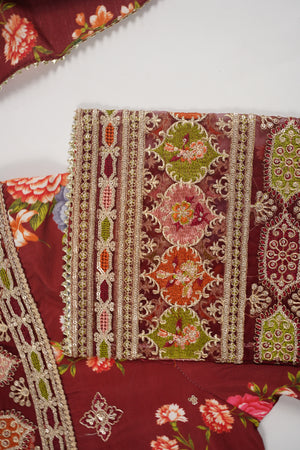 Rozi  - Exclusive Silk  Outfit with Dupatta - Ready to Wear - SD387