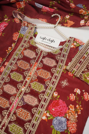 Rozi  - Exclusive Silk  Outfit with Dupatta - Ready to Wear - SD387