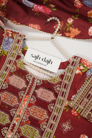 Rozi  - Exclusive Silk  Outfit with Dupatta - Ready to Wear - SD387