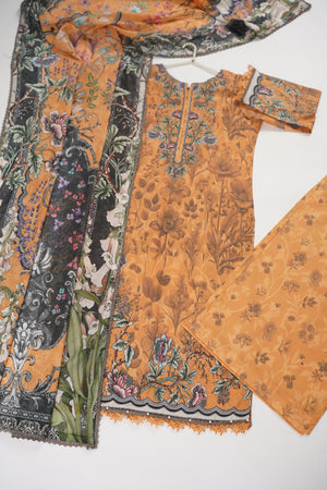 Rozi  - Exclusive Lawn  Outfit with Dupatta - Ready to Wear - SD383