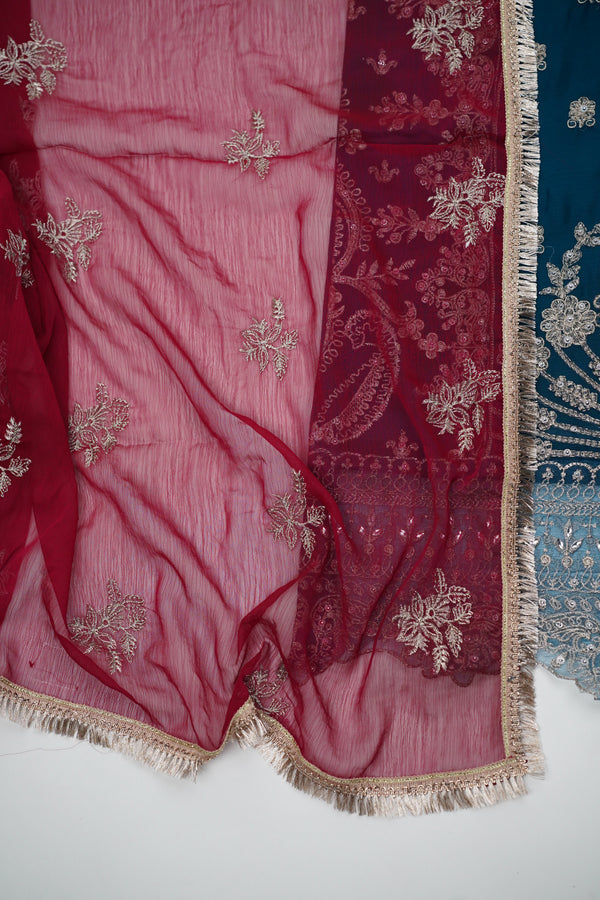 Chiffon Budget Wear Suit with Chiffon Dupatta - Ready to Wear - No Refund No Exchange - Final Sale Item