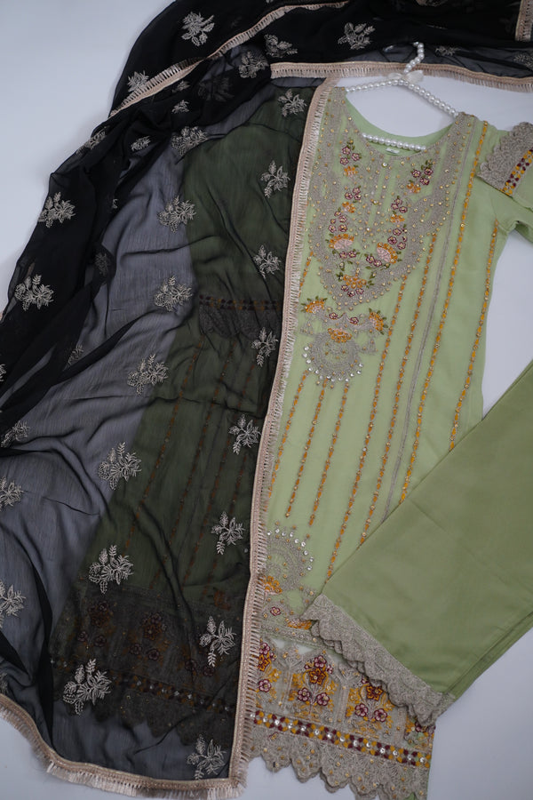 Chiffon Budget Wear Suit with Chiffon Dupatta - Ready to Wear