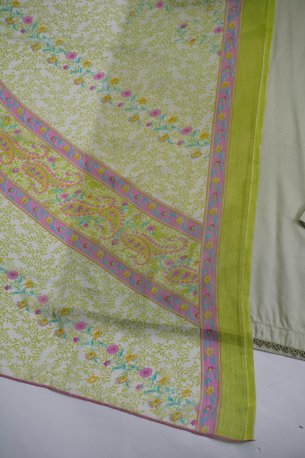 Budget Wear - Linen Printed Suit with Chiffon Dupatta  - Ready to Wear