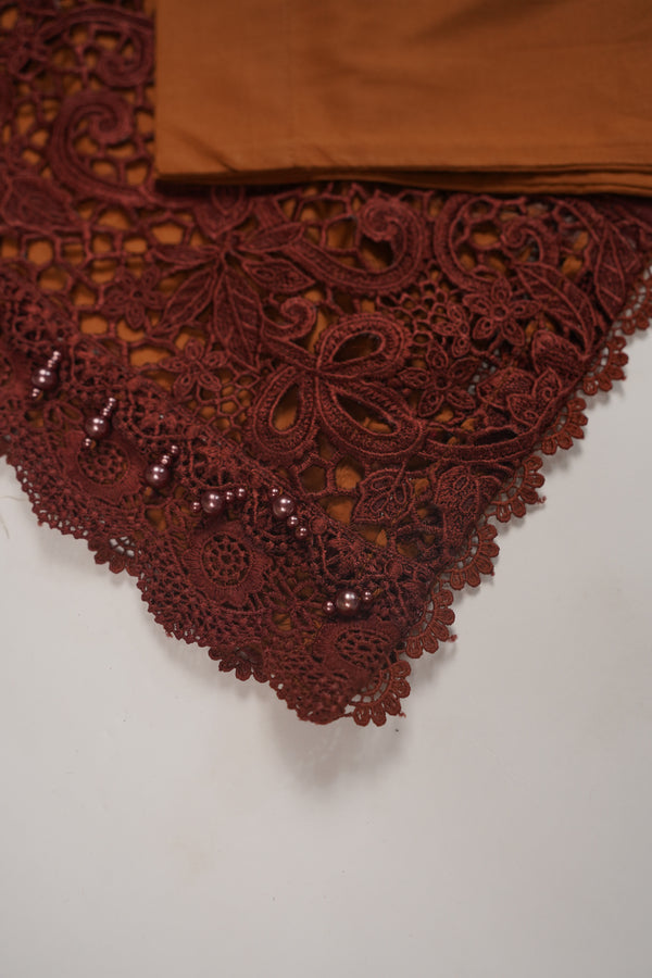 Maria B Inspired-Luxury Embroidered  cotton Lawn Outfit with Net Dupatta - Ready to Wear   PD077