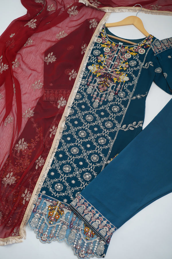 Eid with SajhDajh - Chiffon Budget Wear Suit with Chiffon Dupatta - Ready to Wear