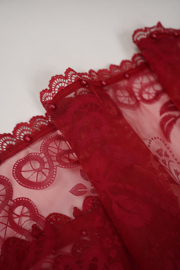 Maria B Inspired-Luxury Embroidered  cotton Lawn Outfit with Net Dupatta - Ready to Wear   PD079