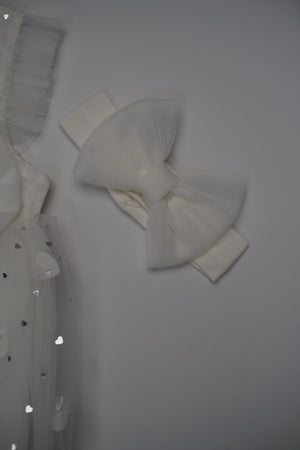 Formal White Embroidered Dress with Band and Shoes (6-Month to 3 Year) B004