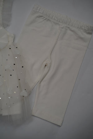 Formal White Embroidered Dress with Band and Shoes (6-Month to 3 Year) B004