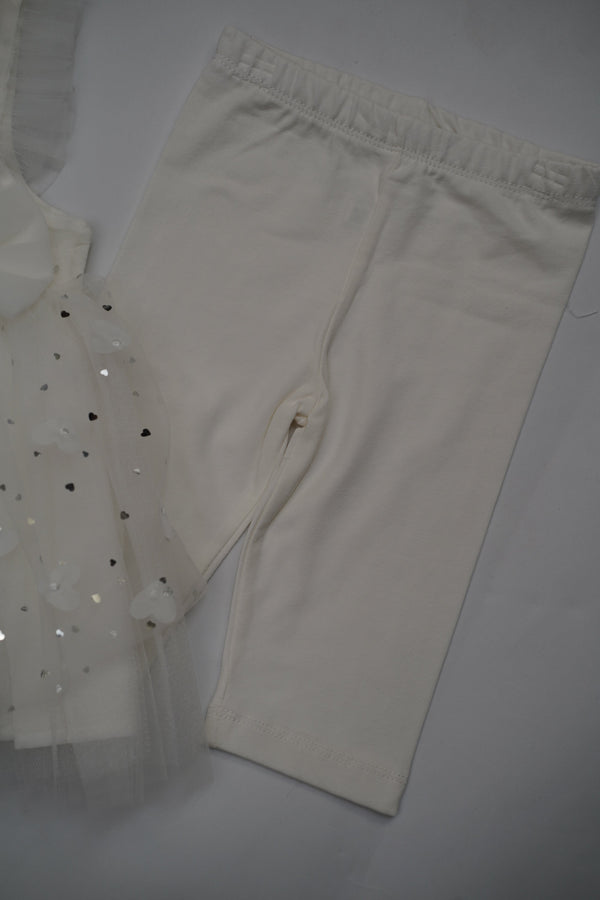 Formal White Embroidered Dress with Band and Shoes (6-Month to 3 Year) B004