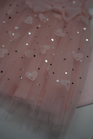 Formal Pink Embroidered Dress with Band (6-Month to 3 Year) B003