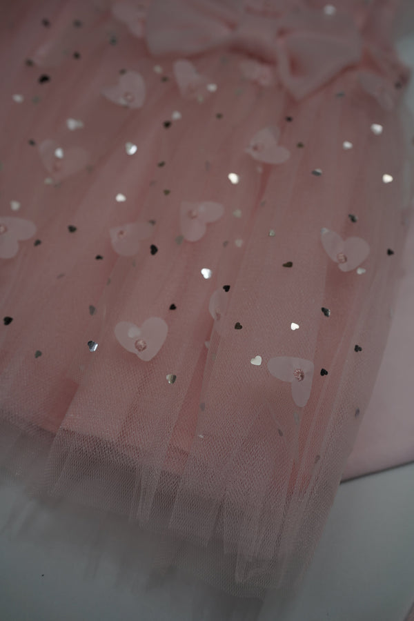 Formal Pink Embroidered Dress with Band (6-Month to 3 Year) B003
