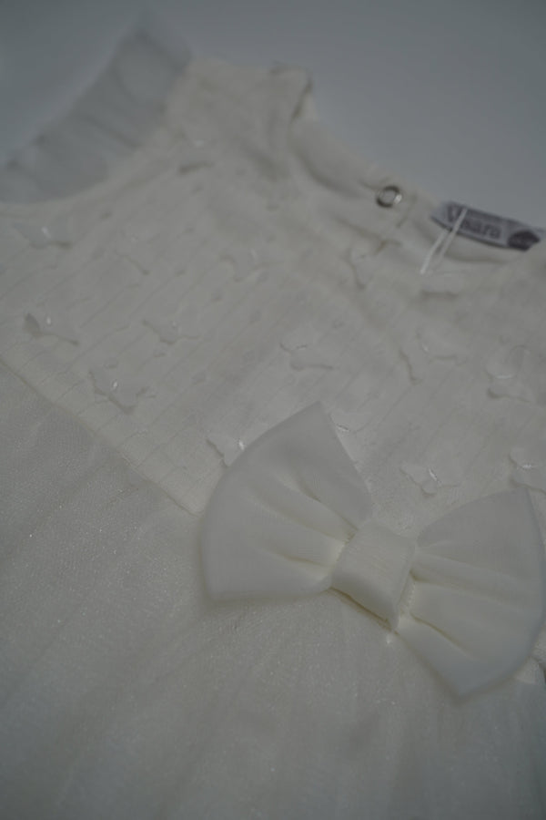Formal White Embroidered Dress with Band (6 Month to 3 Year) B008