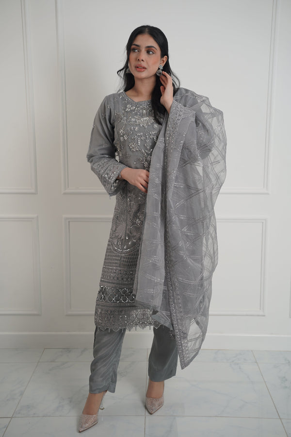 Tehwar - Luxury Organza Outfit with Organza Dupatta - Ready to Wear MC256 - Eid Volume 1