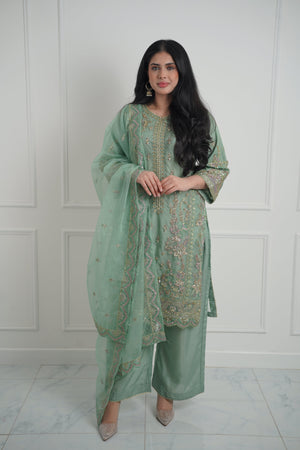 Tehwar - Luxury Organza Outfit with Organza Dupatta - Ready to Wear MC269- Eid Volume 4