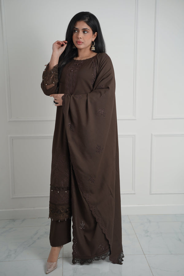 Rozi - Exclusive Wool  Outfit with Shawl - Ready to Wear -MC275- Eid Volume 3