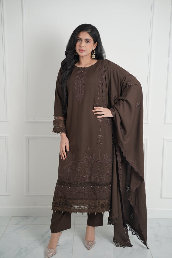 Rozi - Exclusive Wool  Outfit with Shawl - Ready to Wear -MC275- Eid Volume 3